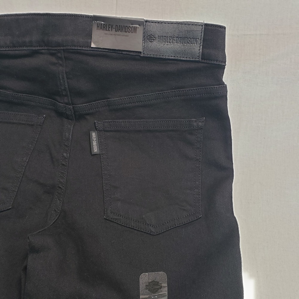 Harley Davidson Womens Skinny Pull On Jeans Black High Rise Size 28 Denim - Picture 6 of 9